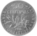 50 Centimes Semeuse (1897 - 1920) Argent